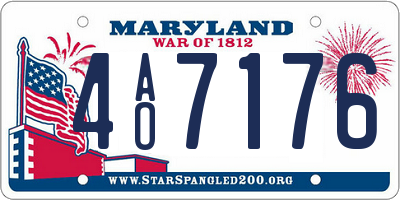 MD license plate 4AO7176
