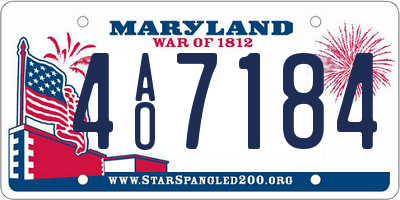 MD license plate 4AO7184