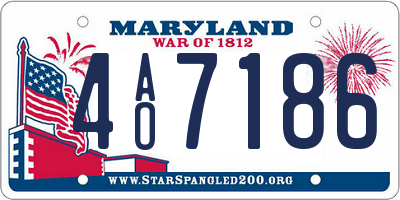 MD license plate 4AO7186