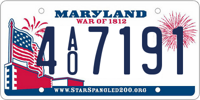 MD license plate 4AO7191