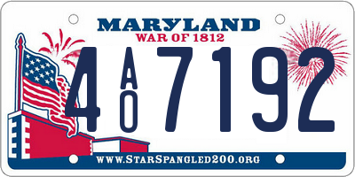 MD license plate 4AO7192
