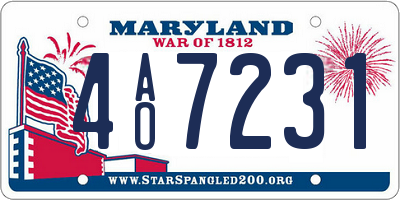 MD license plate 4AO7231