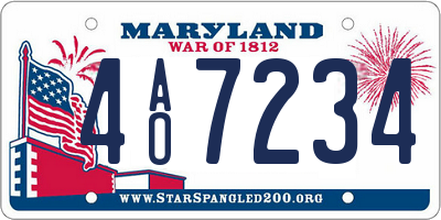 MD license plate 4AO7234
