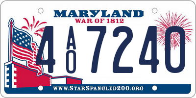 MD license plate 4AO7240