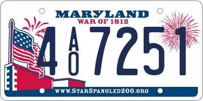 MD license plate 4AO7251