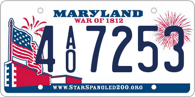 MD license plate 4AO7253