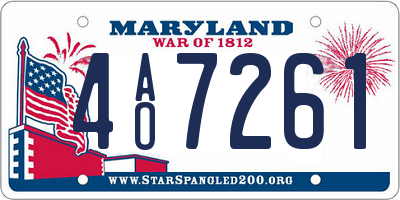 MD license plate 4AO7261