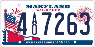 MD license plate 4AO7263