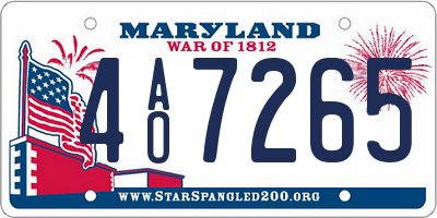 MD license plate 4AO7265