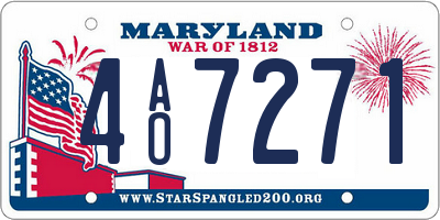 MD license plate 4AO7271