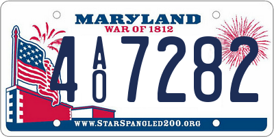 MD license plate 4AO7282