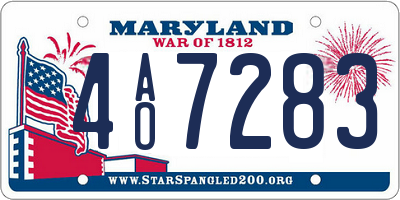 MD license plate 4AO7283
