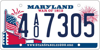 MD license plate 4AO7305