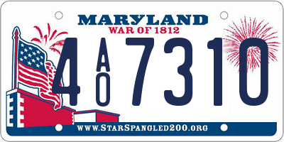 MD license plate 4AO7310