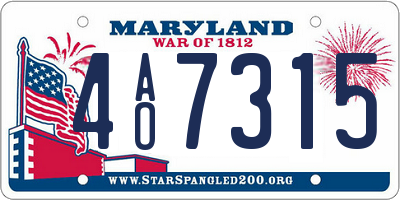 MD license plate 4AO7315