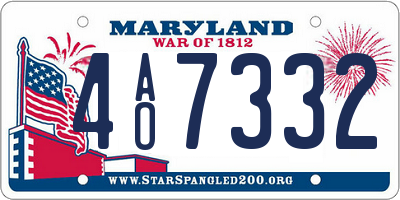 MD license plate 4AO7332