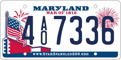 MD license plate 4AO7336