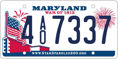 MD license plate 4AO7337