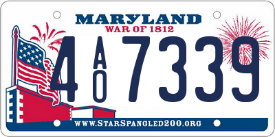 MD license plate 4AO7339