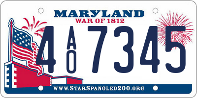 MD license plate 4AO7345
