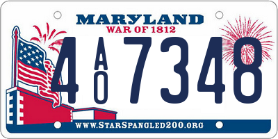 MD license plate 4AO7348