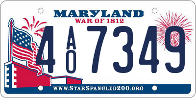 MD license plate 4AO7349