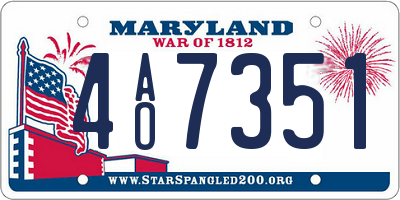 MD license plate 4AO7351