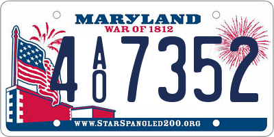 MD license plate 4AO7352