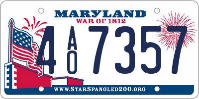 MD license plate 4AO7357