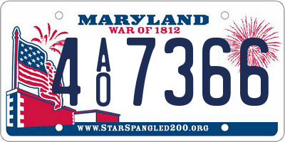 MD license plate 4AO7366