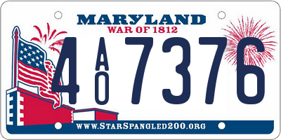 MD license plate 4AO7376