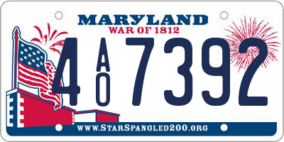 MD license plate 4AO7392