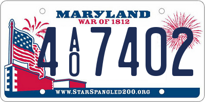 MD license plate 4AO7402