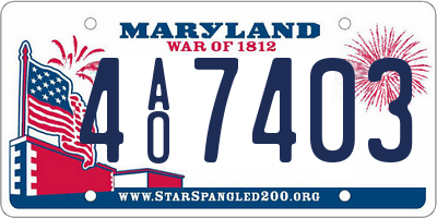MD license plate 4AO7403