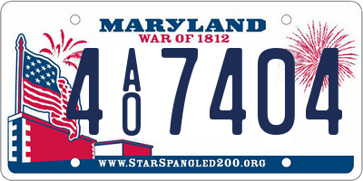 MD license plate 4AO7404