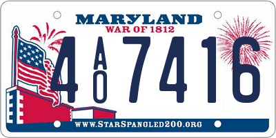 MD license plate 4AO7416