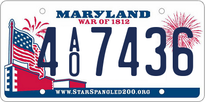 MD license plate 4AO7436