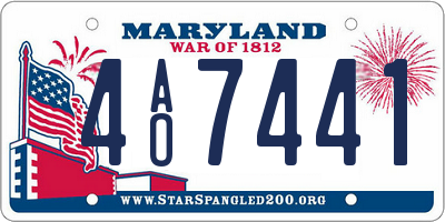 MD license plate 4AO7441