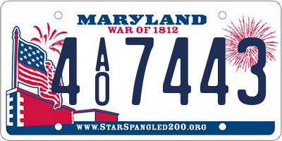 MD license plate 4AO7443