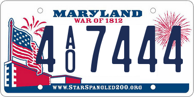 MD license plate 4AO7444