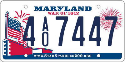 MD license plate 4AO7447