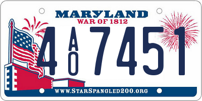 MD license plate 4AO7451