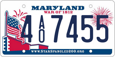 MD license plate 4AO7455