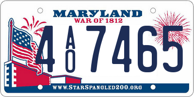 MD license plate 4AO7465