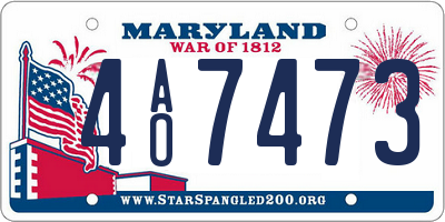 MD license plate 4AO7473
