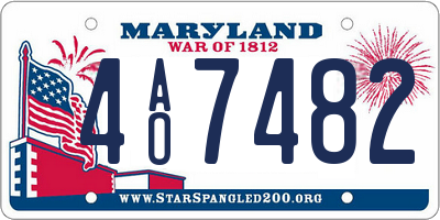 MD license plate 4AO7482