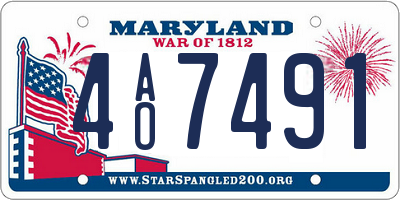 MD license plate 4AO7491