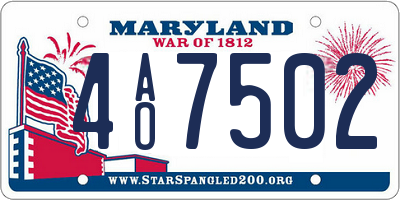 MD license plate 4AO7502