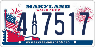 MD license plate 4AO7517