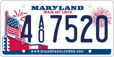 MD license plate 4AO7520